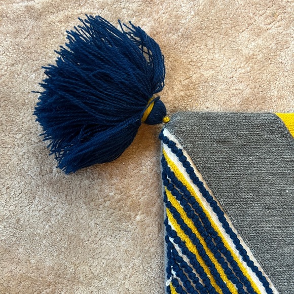 Anthropologie Woven Tapestry Clutch - Pom Pom Tassel Bright Yellow Pink Blue - Picture 5 of 6